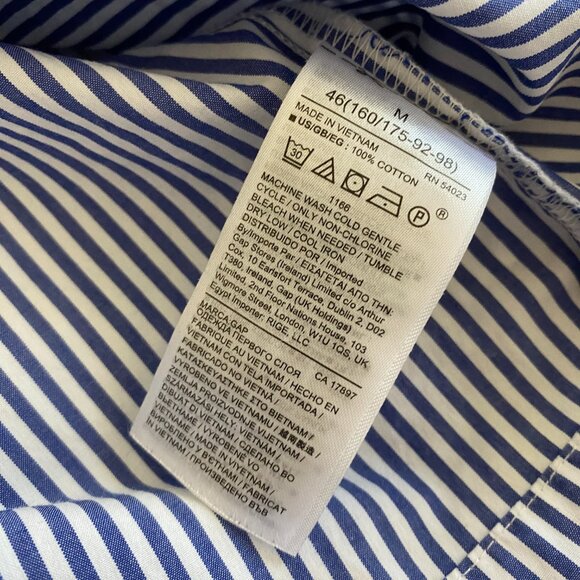 Gap Blue White Striped Long Pull Sleeve Pullover Top Womens Medium - Picture 7 of 7